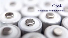  Presentation with batteries - Slides enhanced with electrical current - lots of rechargeable batteries background and a sky blue colored foreground