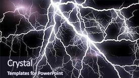  Presentation with current - PPT theme consisting of electrical current - plenty of lightning background and a tawny brown colored foreground