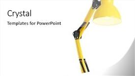  Presentation with electric buillding - Presentation theme with electric desk lamp on white background and a  colored foreground