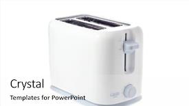  Presentation with white pigeon against the blue - Colorful PPT layouts enhanced with electric device - toaster isolated against white background backdrop and a white colored foreground