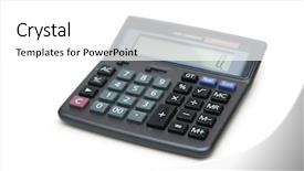  Presentation with accounting - Beautiful theme featuring electric divice - accounting calculator isolated backdrop and a  colored foreground