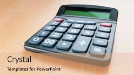  Presentation with business calculator - Amazing presentation having electric divice - business concept with accounting calculator backdrop and a coral colored foreground
