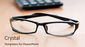  Presentation with business calculator - Cool new PPT theme with electric divice - business concept with accounting calculator backdrop and a lemonade colored foreground