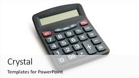  Presentation with business calculator - Colorful PPT layouts enhanced with electric divice - business concept with accounting calculator backdrop and a white colored foreground