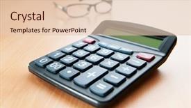  Presentation with business calculator - Theme with electric divice - business concept with accounting calculator background and a  colored foreground