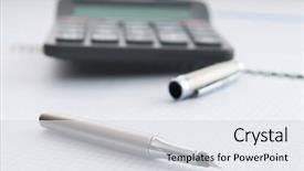  Presentation with business calculator - Theme consisting of electric divice - business concept with accounting calculator background and a  colored foreground