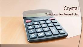  Presentation with business calculator - Slides featuring electric divice - business concept with accounting calculator background and a lemonade colored foreground