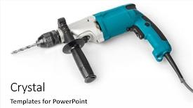  Presentation with drill - Audience pleasing slide deck consisting of electric drill isolated on white backdrop and a white colored foreground