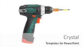  Presentation with drill - Presentation design enhanced with electric-drill-or-screwdriver-isolated background and a white colored foreground