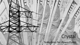 Presentation with american energy - Slide deck consisting of electric energy meter - high voltage tower lines background and a light gray colored foreground