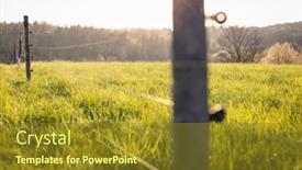  Presentation with pasture - Theme with electric-fence-around-a-pasture background and a tawny brown colored foreground