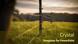  Presentation with pasture - Presentation design consisting of electric-fence-around-a-pasture background and a tawny brown colored foreground