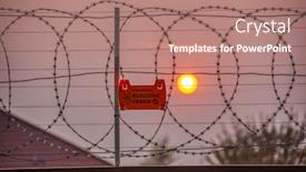  Presentation with electric - Presentation theme with electric-fence-with-barbed-wire background and a coral colored foreground