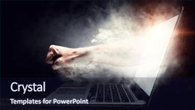  Presentation with computer security - Presentation design featuring electric forces - computer security break mixed media background and a  colored foreground