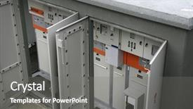  Presentation with transformer - Cool new presentation with electric generator - close up shot backdrop and a gray colored foreground