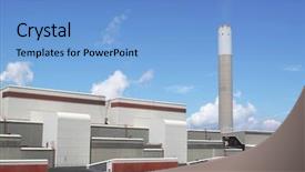 Presentation with coal - Audience pleasing PPT theme consisting of electric generator - coal fired power station backdrop and a light blue colored foreground
