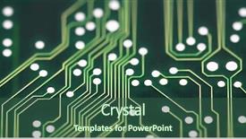  Presentation with electric circuit board - Audience pleasing PPT theme consisting of electric grid - circuit board connections backdrop and a  colored foreground