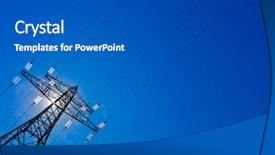  Presentation with electric current - Amazing slide deck having electric grid - current mast of a high backdrop and a dark gray colored foreground