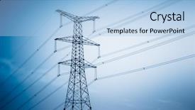  Presentation with high voltage - Presentation design consisting of electric grid - high voltage towers with sky background and a light blue colored foreground