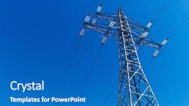  Presentation with energy - PPT theme consisting of electric grid - pylon symbolic photo for energy background and a teal colored foreground