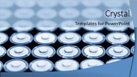  Presentation with batteries - Audience pleasing PPT theme consisting of electric grid - tops of many aa batteries backdrop and a light blue colored foreground