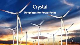  Presentation with power grid - PPT layouts with electric grid - wind power background and a ocean colored foreground