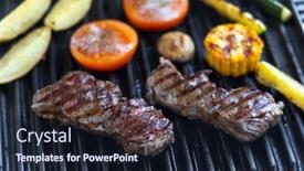  Presentation with roast beef - Cool new slide deck with electric-grill-with-roast-beef backdrop and a wine colored foreground