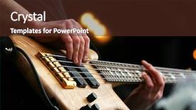  Presentation with electric guitar - Amazing presentation theme having electric guitar - guitarist in action backdrop and a tawny brown colored foreground