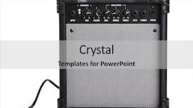  Presentation with bass guitar - Colorful theme enhanced with electric guitar amplifier white background backdrop and a light gray colored foreground