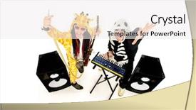  Presentation with rock band - Beautiful PPT theme featuring electric guitar and singing music backdrop and a white colored foreground