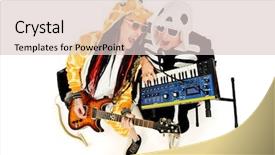  Presentation with rock band - Presentation theme consisting of electric guitar and singing music background and a lemonade colored foreground