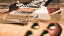  Presentation with instrument - Slide set with electric-guitar-body-close-up background and a coral colored foreground