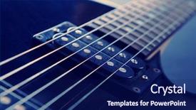  Presentation with electric guitar - Presentation theme featuring electric guitar close up background and a navy blue colored foreground