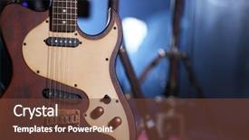  Presentation with electric guitar - Audience pleasing slide deck consisting of electric guitar close-up backdrop and a tawny brown colored foreground