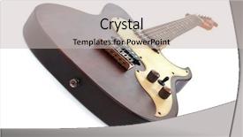  Presentation with modern electric iron isolated - Audience pleasing presentation design consisting of electric guitar isolated on white backdrop and a light gray colored foreground
