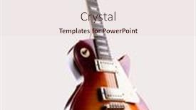  Presentation with electric guitar - PPT theme consisting of electric-guitar-on-a-white and a lemonade colored foreground