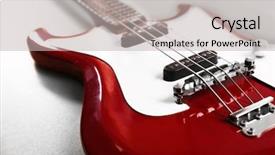  Presentation with electric guitar - Audience pleasing theme consisting of electric guitar on beige background backdrop and a light gray colored foreground