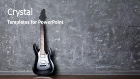  Presentation with electric guitar - Presentation design consisting of electric guitar on gray wall background and a gray colored foreground