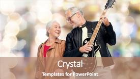  Presentation with electric guitar - Audience pleasing PPT theme consisting of electric guitar over festive lights backdrop and a coral colored foreground