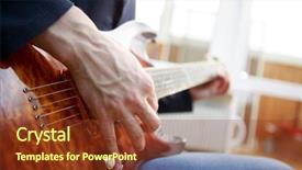  Presentation with electric guitar - Beautiful slides featuring electric guitar player backdrop and a tawny brown colored foreground