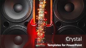  Presentation with electric guitar - Slide deck consisting of electric-guitar-with-festive-christmas background and a tawny brown colored foreground