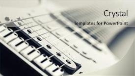  Presentation with bass guitar - PPT layouts with electric guitar background and a light gray colored foreground
