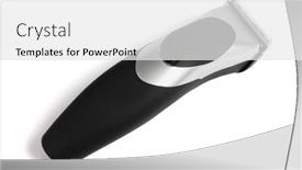  Presentation with hair - Colorful slide deck enhanced with electric-hair-trimmer-on-white backdrop and a white colored foreground