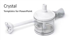  Presentation with modern electric iron isolated - Amazing presentation having electric hand blender and chopper backdrop and a white colored foreground