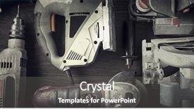  Presentation with drill - Slide deck enhanced with electric hand tools screwdriver drill background and a gray colored foreground
