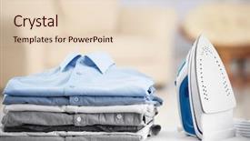  Presentation with iron - Colorful presentation enhanced with electric iron and pile backdrop and a lemonade colored foreground