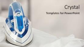  Presentation with ironing - Amazing presentation design having electric iron and shirt on ironing board in room backdrop and a lemonade colored foreground