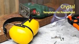  Presentation with electric resistive circuits - Cool new slide set with electric jigsaw on table hearing backdrop and a tawny brown colored foreground