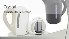  Presentation with teapot - Slides having electric kettle and teapot background and a white colored foreground