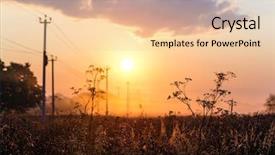  Presentation with electric poles - Amazing slides having electric light poles - landscape with the image backdrop and a  colored foreground